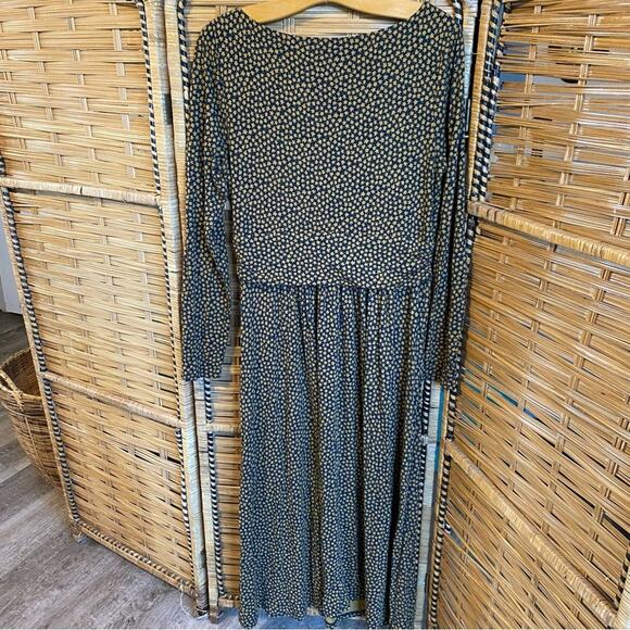 Boden Blue and Yellow print Dress long sleeve modest 12 pockets autumncore - Picture 6 of 8